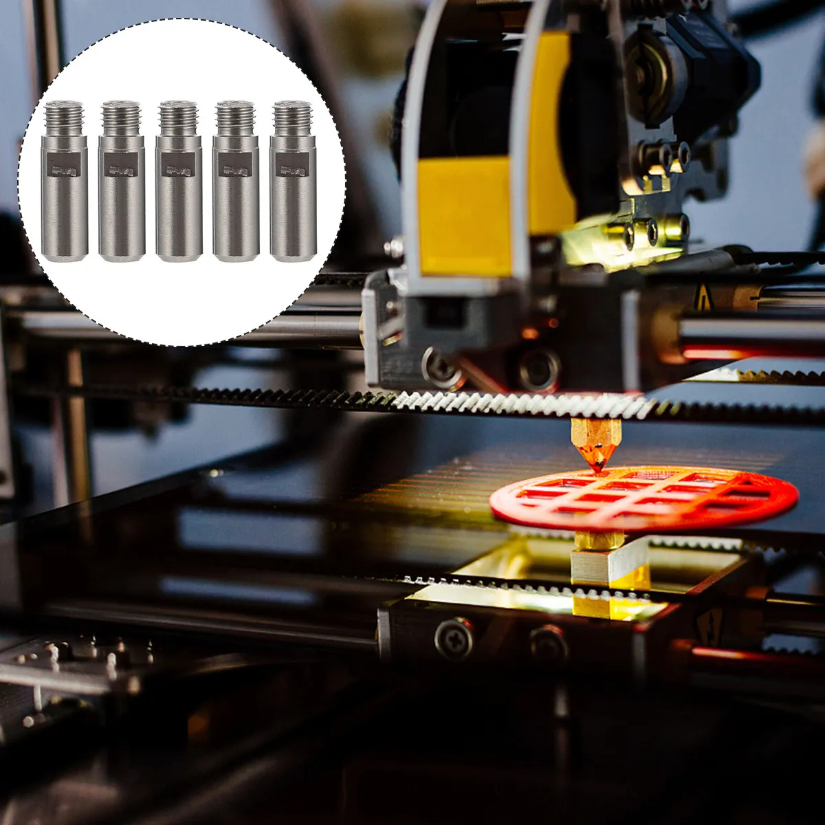 

5Pcs 3D Printer Parts Heatbreak Throat Extruder Nozzle Thermal Barrel Hotend Thermal Heat Break Throat for 3D Printer