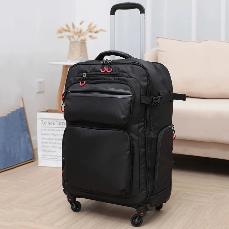 다기능 보딩 트롤리 여행 가방 패션 경량 백팩, 남녀 공용 노트북 SLR 카메라 수하물 가방