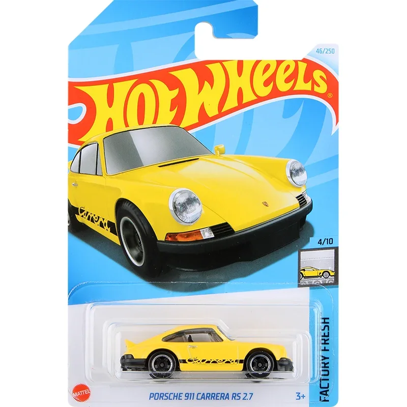 Original Hot Wheels Car 1/64 Diecast Factory Fresh Yellow Porsche 911 Carrera Rs 2.7 Vehicle Model Toys for Boys Collection Gift