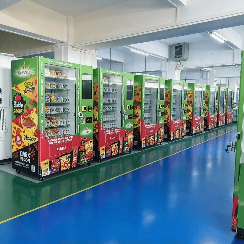 Snack and Drink Vending Machines 200-300 Capacity Custom Graphics Touch Screen Cashless Payment Retail Kiosk