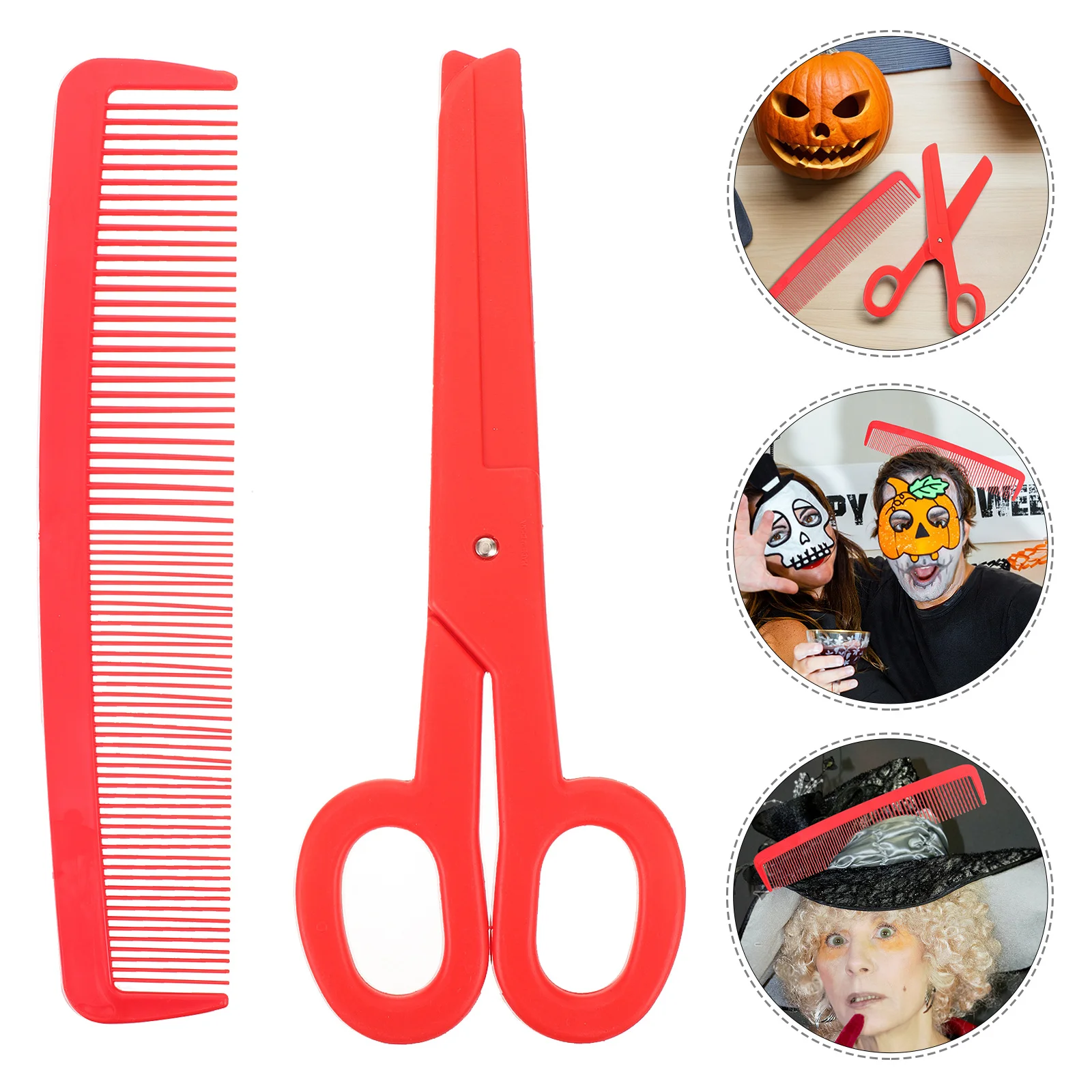 

1 Set Giant Scissors Comb Props Funny Oversized Clown Prank For Halloween Carnival Party Stage Performance Jumbo Clown Shear