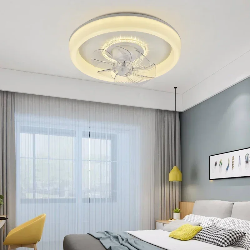 

Ceiling Fan Light Living Room Invisible Scandinavian Ceiling Fan Restaurant Bedroom Simple Modern LED Ceiling Fans