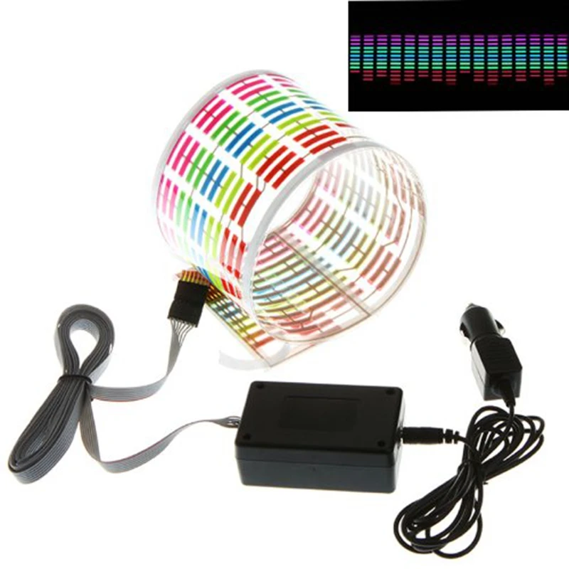 Car Windshield LED Music Light Voice Control, Flash Lamp Sticker with Control Box, Music Rhythm Car LED Audio Lights