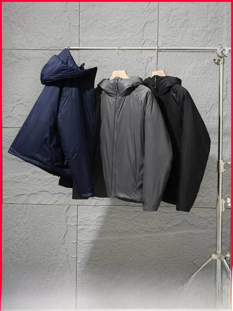 

Мужская легкая термокуртка в итальянском стиле с капюшоном, наполнением из хлопка и шерсти, для активного отдыха, повседневная, модная, теплая