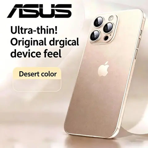 Capa de Telefone Transparente Luxuosa ASUS Soft Matte para iPhone 16 Pro Max, Capa Matte Clara, Protetora contra Impactos, Ultra-fina