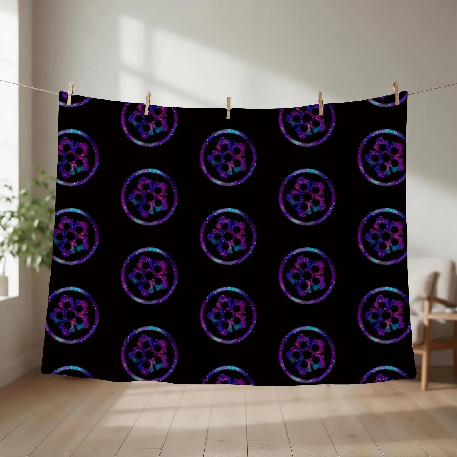 Hamato Clan logo galaxy Throw Blanket couch cozy soft plush fuzzy picnic outdoor blanket
