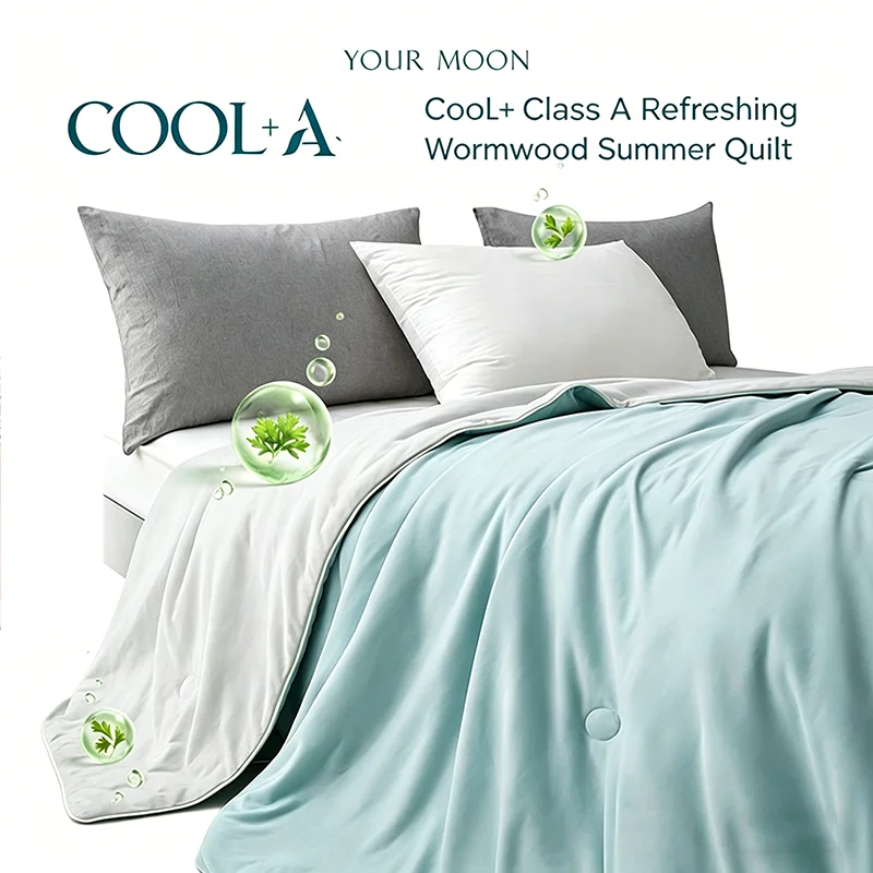 Summer Cooling Quilt 1.5*2/2*2.3m Mugwort Cooling Blanket Air Conditioning Quilt Sofa Travel Camping Comforter Machine Washable