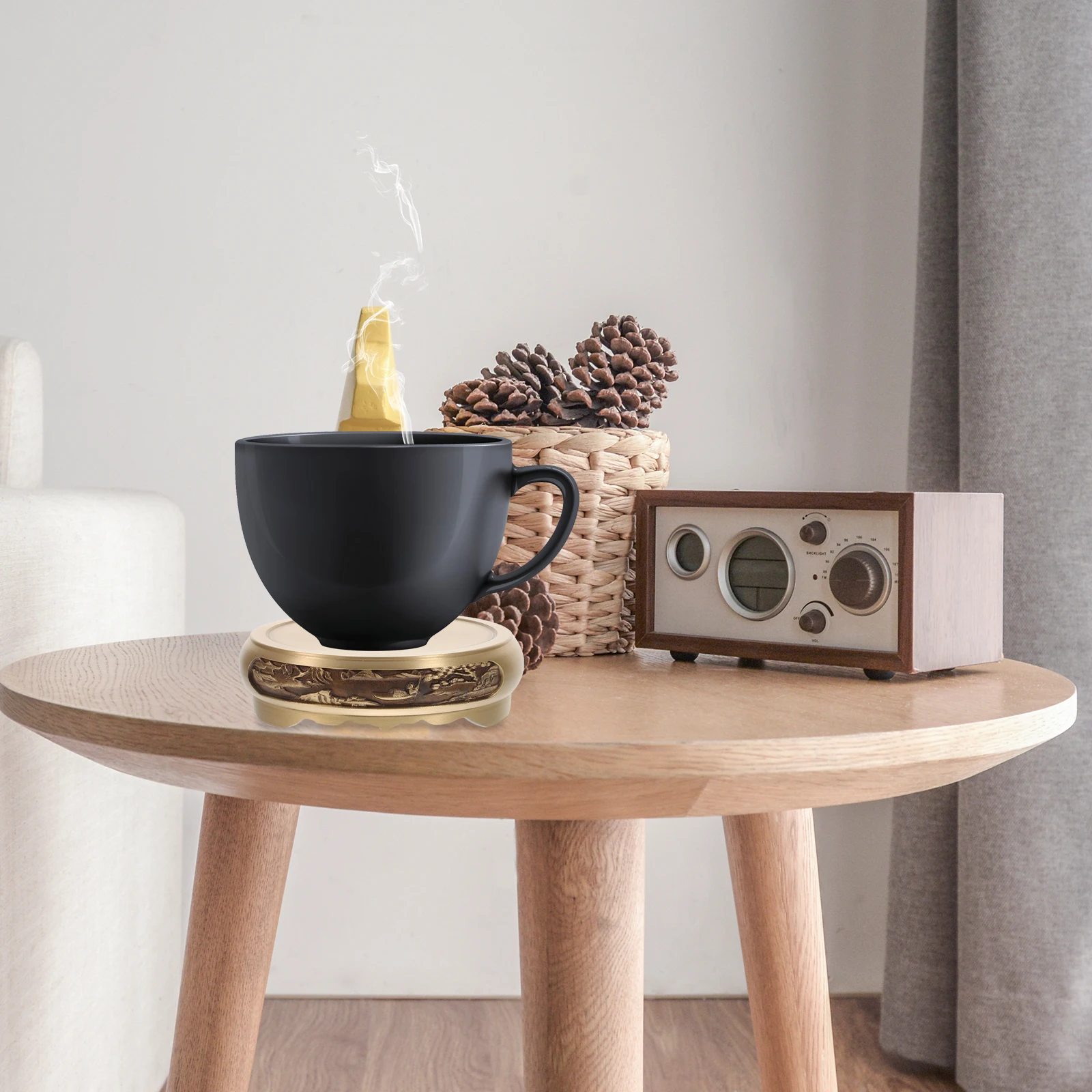 

Vintage Style Copper Ashtray Base Household Desktop Cigarette Butt Holder Ornament For Home Office Living Room Decorative Smoke