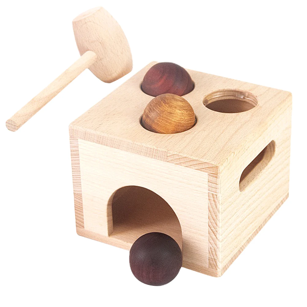 

1 set 1 Set Of Wooden Knock Hand Eye Coordination Educational Plaything For Kids Cognitive Training Wood Hammer Beat