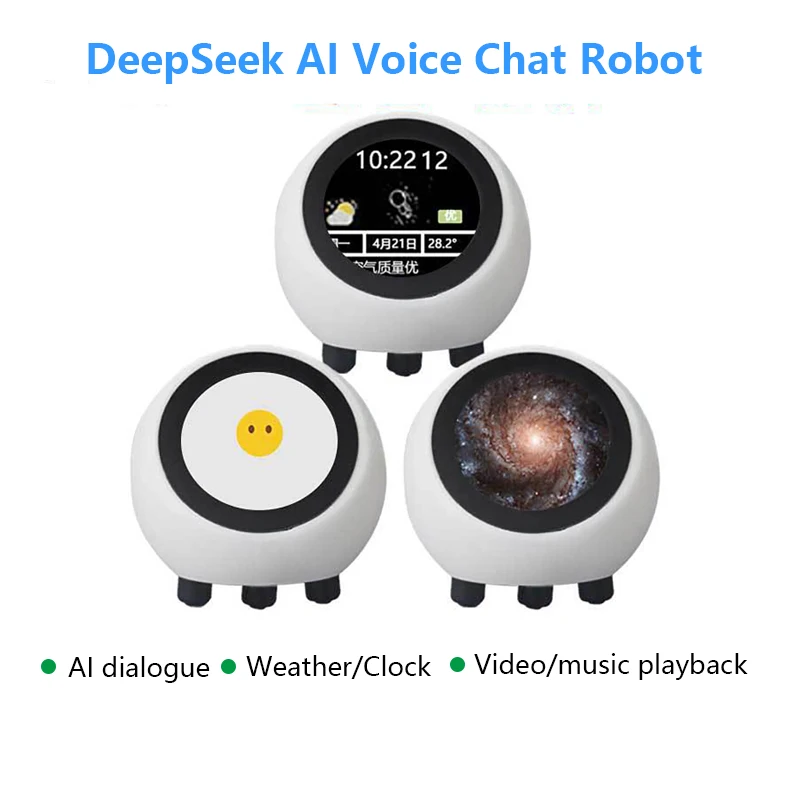 

Робот DeepSeek AI для голосового чата с аккумулятором, макетная плата ESP32-S3, 1,28-дюймовый ЖК-дисплей, N16R8, электронные часы с глазком