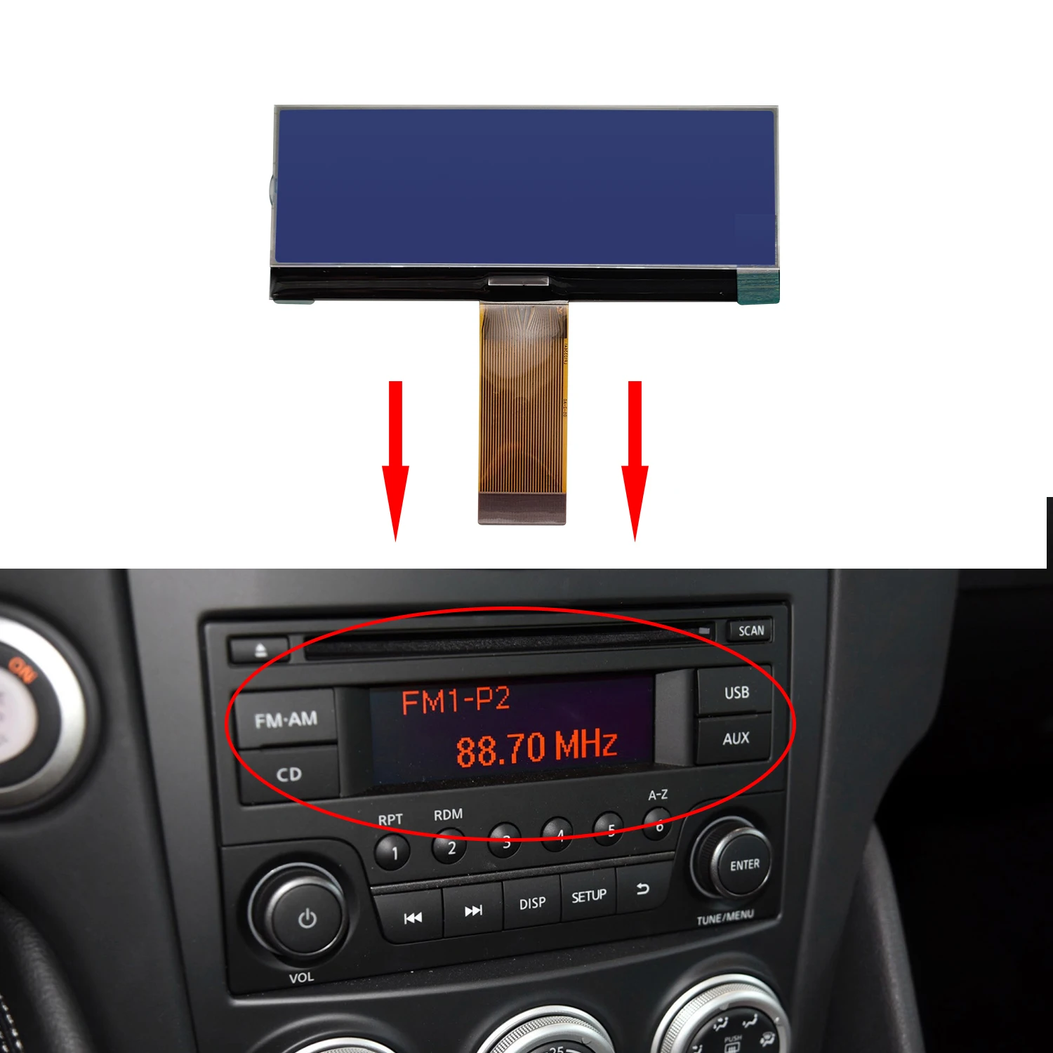 LCD Display For Nissan Qashqai Juke Suzuki Dualis X Trail Car Stereo Screen  Pixel Repairing Daewoo Radio ONLY