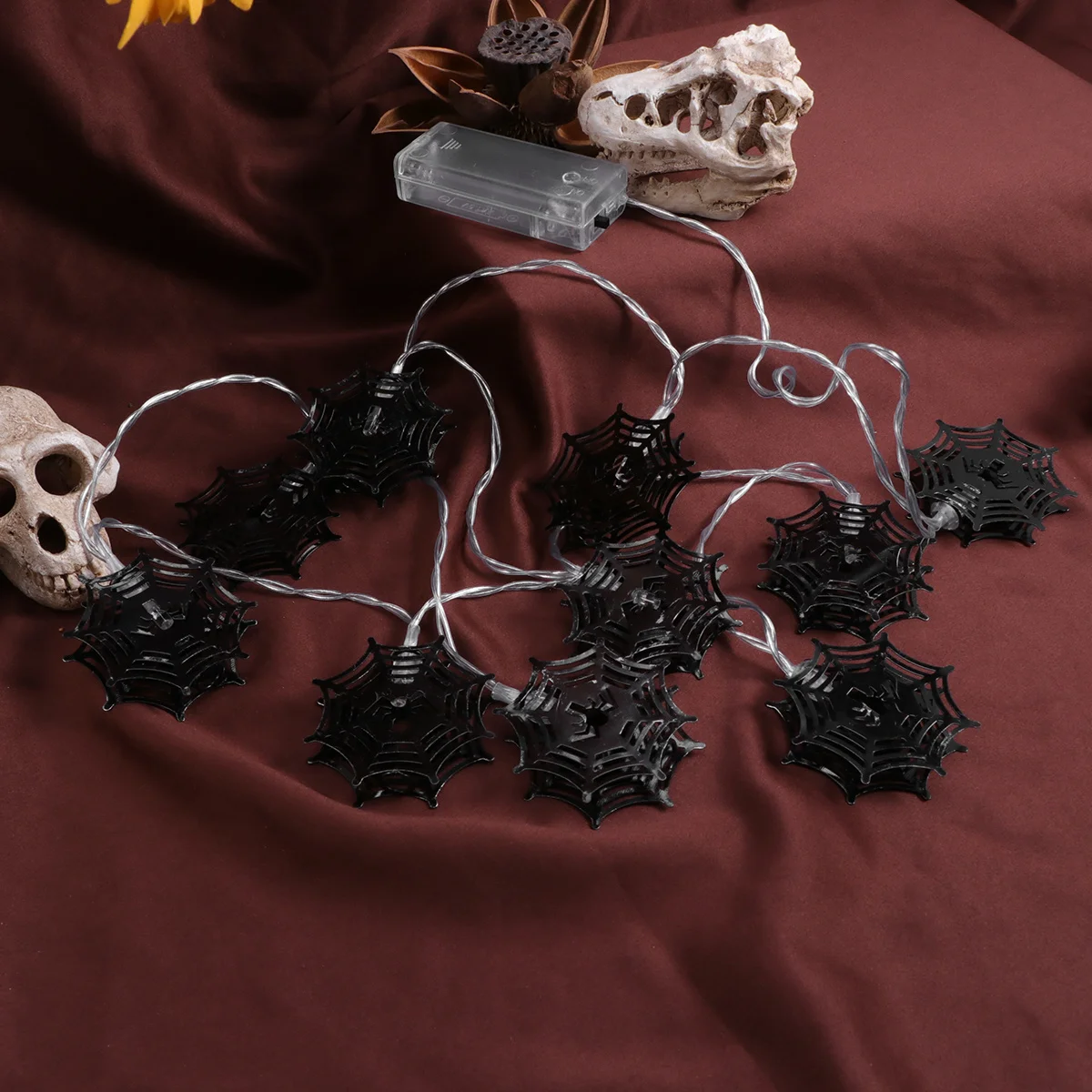 

Spider Web String Lights 1.5m 10leds Black Iron Art Operated Halloween Decoration Party Garden Lights String Lamp
