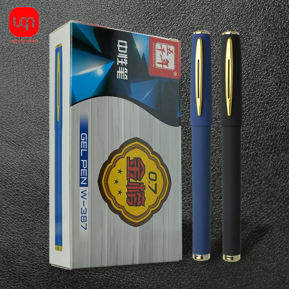 WQN Simple Blue Matte Gel Pen 0.7mm Neutral pen Quick dry smooth writing Large capacity refill Study and office supplies 3/6pcs