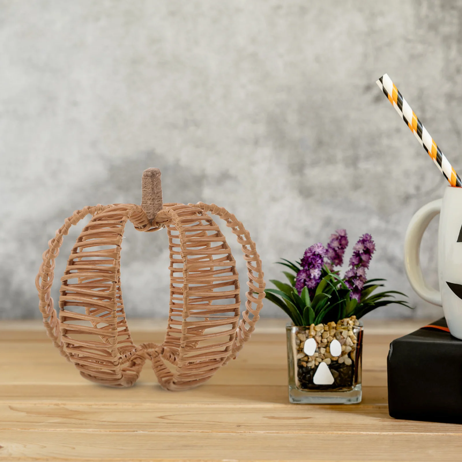 

Handwoven Pumpkin Decoration Small Woven Pumpkin For Halloween Party Home Festive Tabletop Decor Desktop Ornament