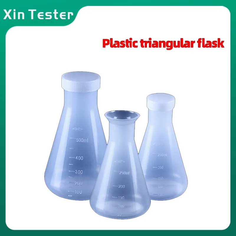 

50/100/250/500ml Plastic Triangle Flask Narrow Neck Erlenmeyer Flask Laboratory Wide mouth Conical Flask