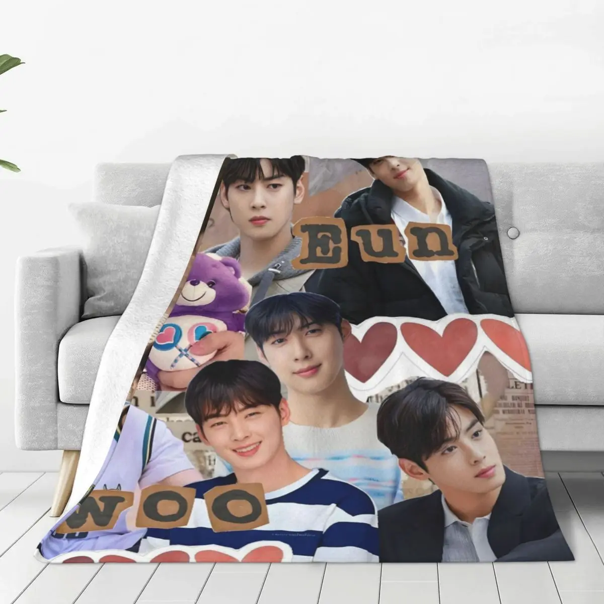 Custom Cha-A Singer Eun Woos Blanket Warm Fleece Soft Flannel Kpop Star Throw Blankets for Bedding Couch Office Spring