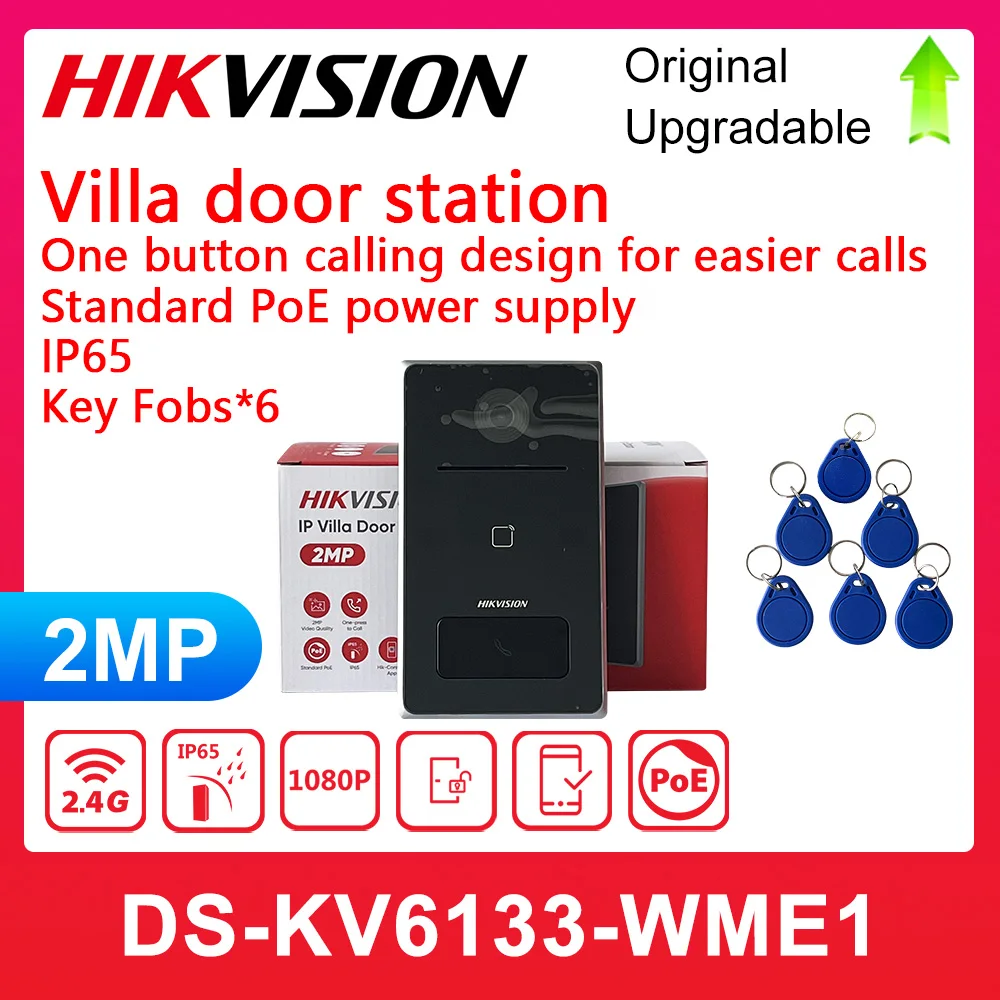 HIKVISION DS-KV6133-WME1 IP WiFi дверной звонок многоязычный видеодомофон водонепроницаемый с функцией разблокировки IC-карты