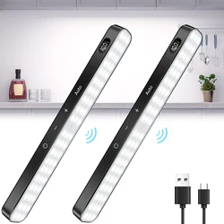 Sotto le luci dell'armadio Display del livello della batteria ricaricabile 60 LED sensore di movimento luce dell'armadio dimmerabile Touch Control luci notturne ﻿