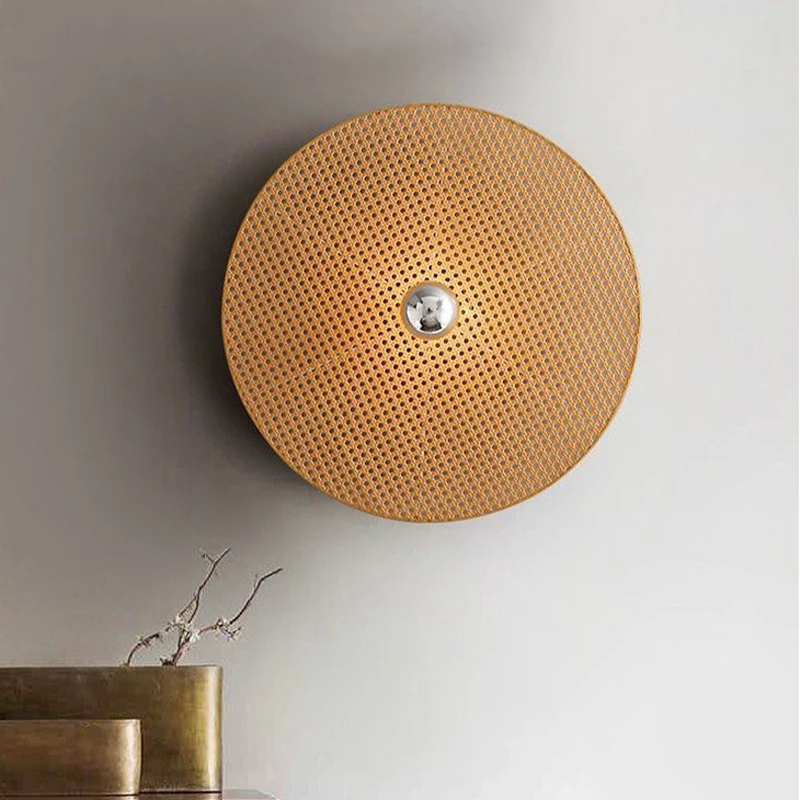 Wabi Sabi Rüzgar Duvar Lambası Aile Yanı Çay Odası Koridor Arka Plan Işığı Yatak Odası Yatak Başı Asma Sanat Yaratıcı Dairesel Dekoratif Lamba