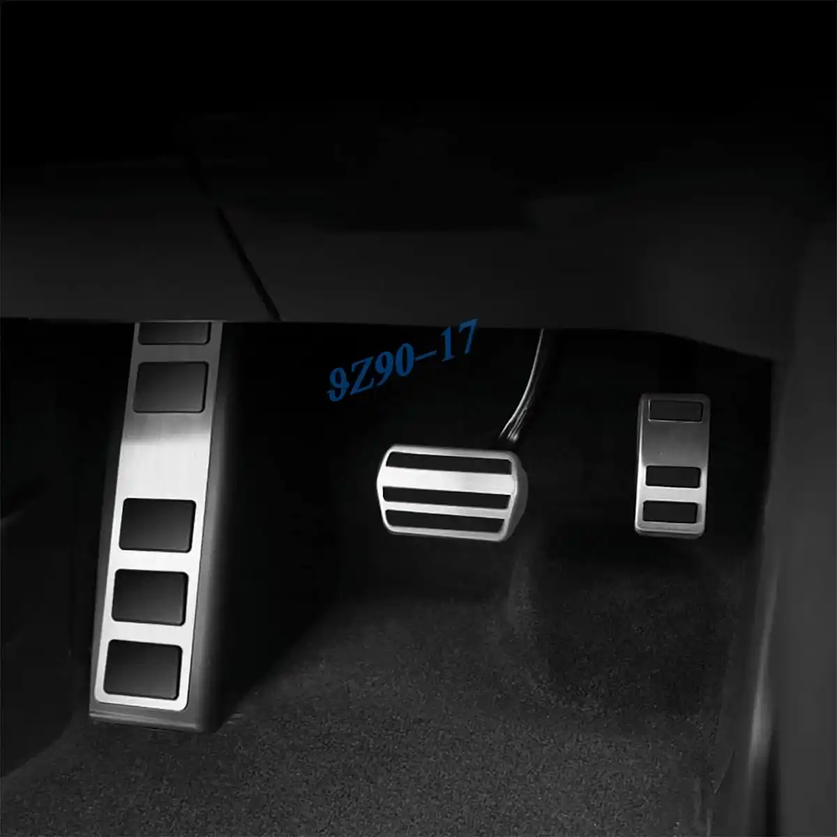 LHD Non-Slip Footrest Dead Brake Gas Accelerator Pedal Pad Cover Set For Ford Mustang MACH-E 2021 2022 2023 2024 2025