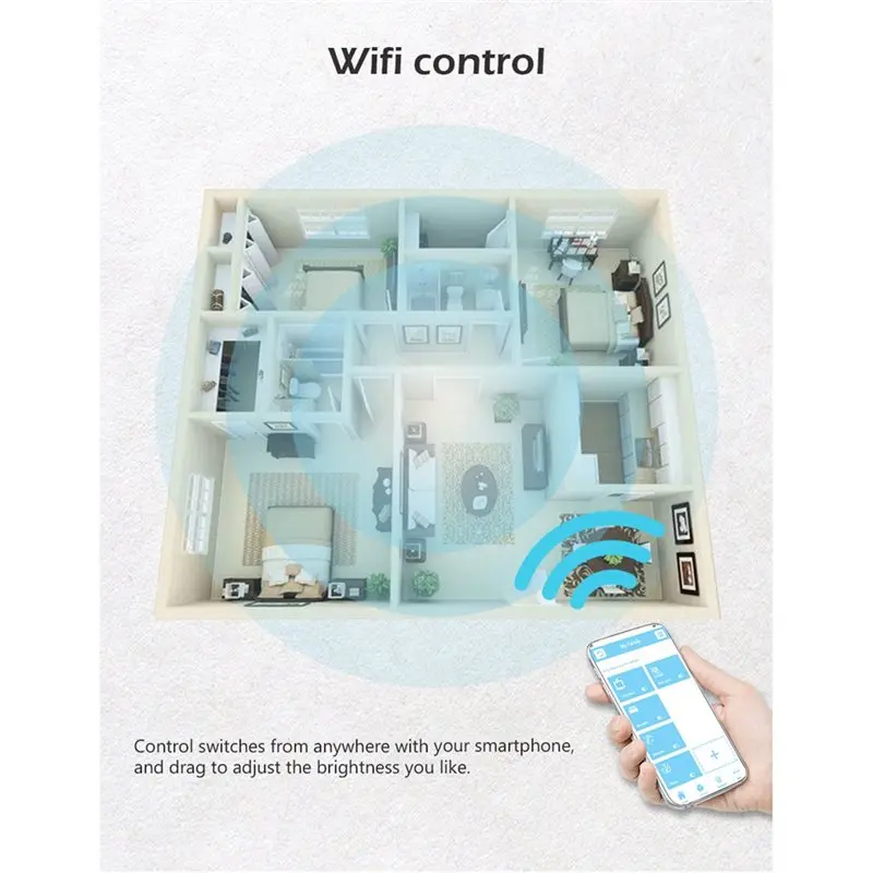ABMH-EU/UK Standard 1 Gang 1 Way Touch Switch Wall Mounted Light Control Crystal Glass Panel Only Function Touch Switch