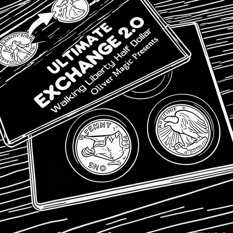 

Ultimate Exchange 2.0 (полудолларовая Свобода Walking) Фокусы Изменение монет Магия Волшебник Крупным планом Иллюзии Реквизит для трюков
