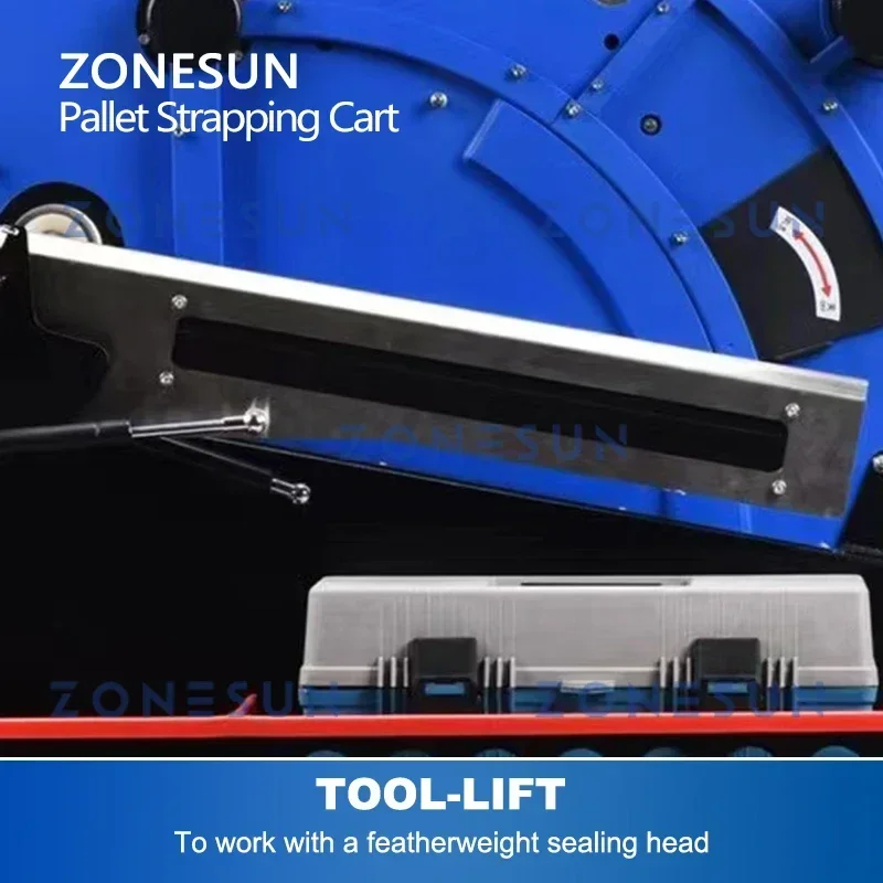 ZONESUN Pallet Strapping Cart No Bending PP/PET Strip Belt Lithium Rechargeable Battery Goods Packing Machine ZS-PSC1