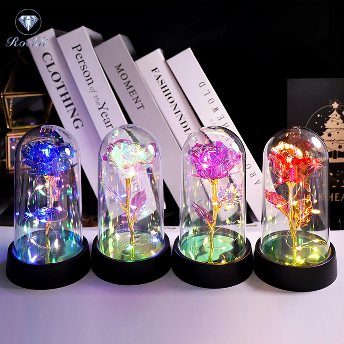 Fairy Led Enchanted String Thin Beauty In Home With Girlfriend For Flashing Light Eternal Dome Christmas Plastic Galaxy Rose Day