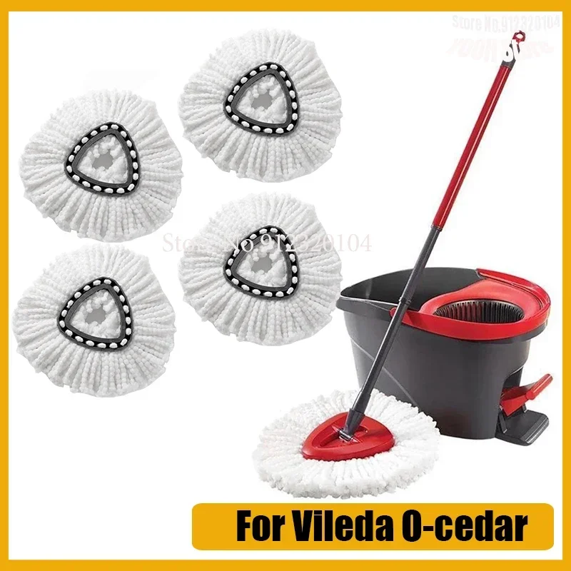 White Mop Head Cloth Replacement Microfiber Mop Refills Spin Mop Cloth Replacement Head for Vileda O-cedar Replacement Mop Heads