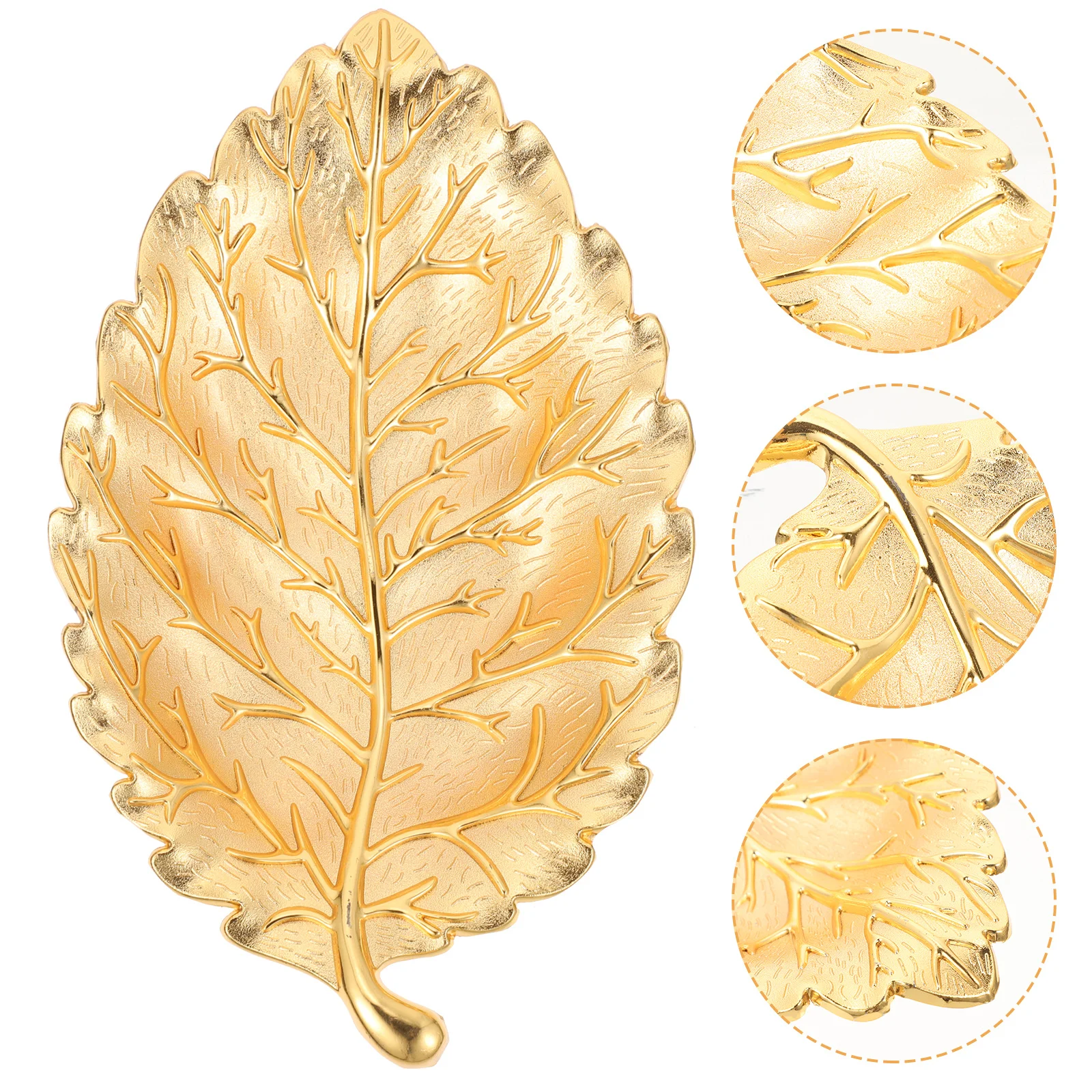 

Stylish Leaf Shape Storage Plate Reusable Dry Fruit Tray for Bedroom Tabletop Snacks Organizer Decorative Jewelry Display Tray