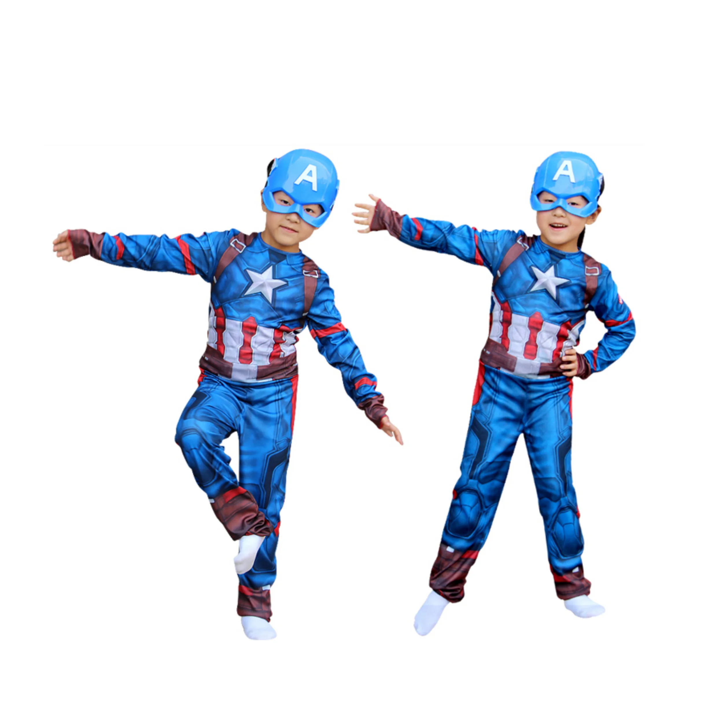 2025 نمط جديد للأطفال C A P Tain America تأثيري مجموعة إرسال قناع بذلة خارقة هالوين كرنفال زي حفلة #2