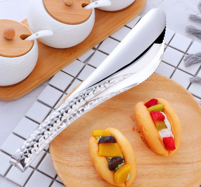 Stainless Steel Anti Scald Steak Clip, Bread Clip Snake Shaped Food Clamp, Stick Clip Ice Cube Ice Clip 304 Stainless Steel