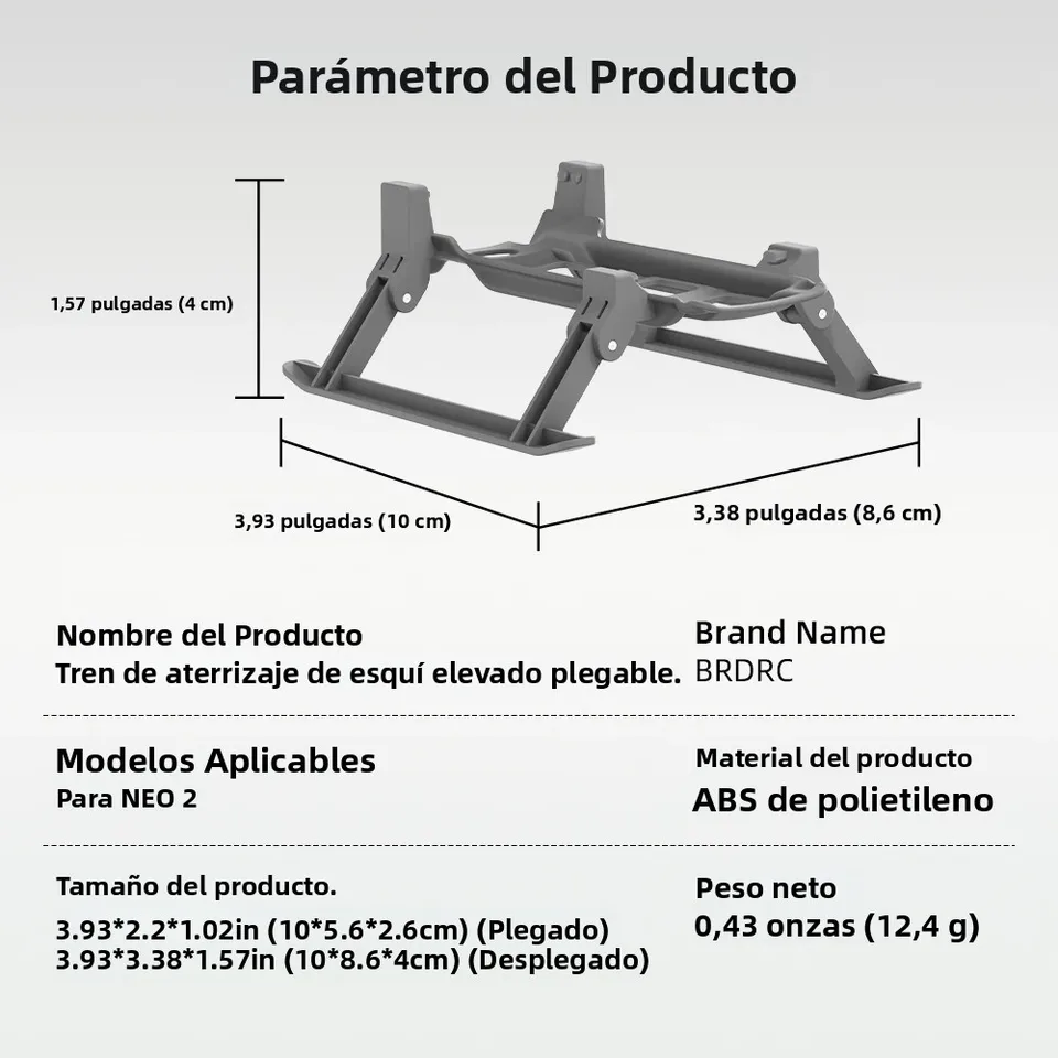 Tren De Aterrizaje Plegable Para DJI NEO 2 | Soporte Elevador De 20 Mm Para Dron