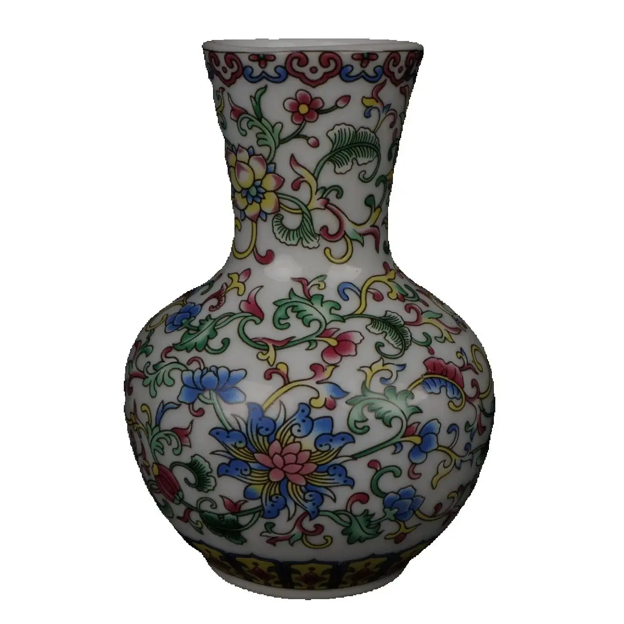 

Chinese old Porcelain with White enamel flower patterned vaseTraditional Asian Decorative Floor Standing for Home collectibles
