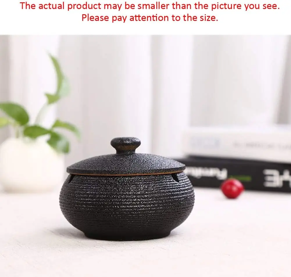 Ceramic ashtray with lid, windproof,suitable for both indoor and outdoor use,specifically designed for smokers, desktop ashtray.