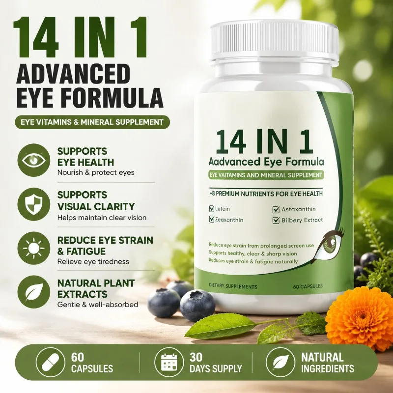 

Lutein Zeaxanthin Eye Wellness Capsules with Astaxanthin Bilberry Saffron Omega 3 Daily Nutritional Support 60 Count Adults