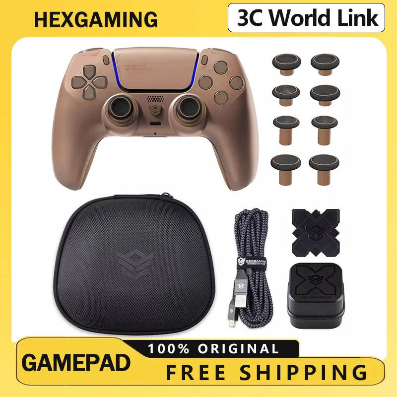 Hexgaming ULTIMATE PRO Game Controller Hall Joystick Wireless Ergonomics Carbon Film Joystick Gamepad Kit for Pc Ps5 Gift