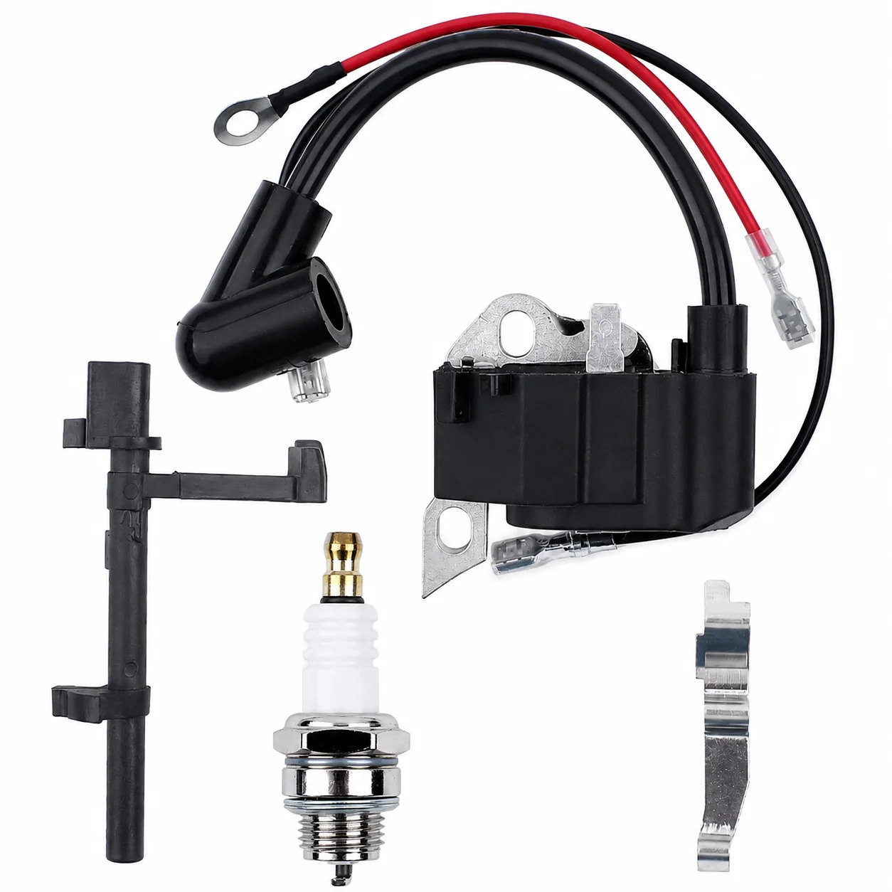 For Stihl 017 018 MS170 MS180 Ignition Coil Contact Shaft Spring Spark Plug Kit OEM 1130 400 1302 1130 182 0900 Chainsaw Parts