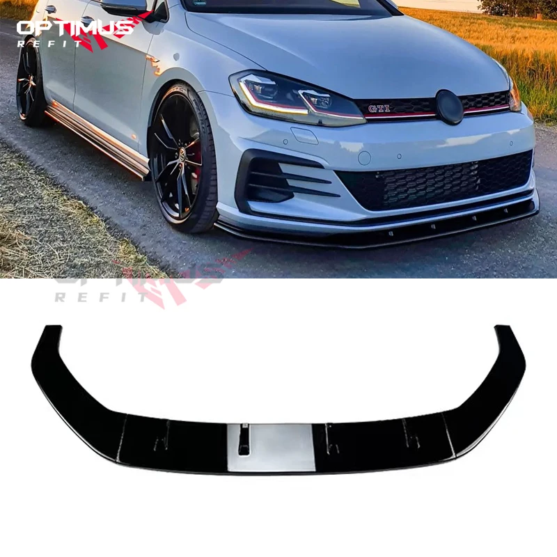 3Pcs For VW Volkawagen Golf MK7 7.5 GTI GTD R Rline 2012-2019 TCR Style Car Front Bumper Lip Diffuser Body Kit