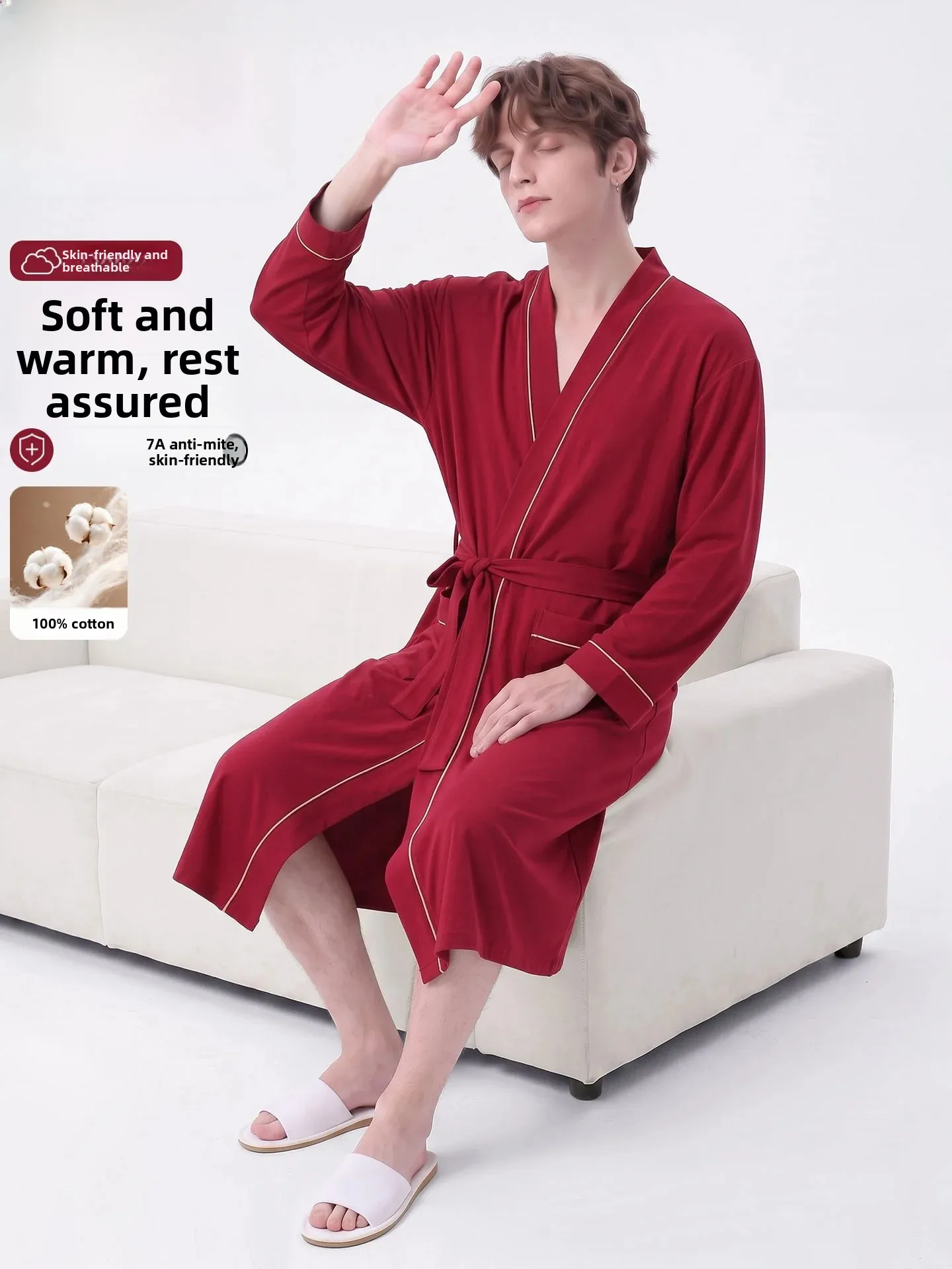 accappatoio-da-uomo-in-puro-cotone-a-maniche-lunghe-ideale-per-l'autunno-e-l'inverno-da-usare-come-pigiama-o-per-la-doccia-perfetto-per-il-nuovo-anno-per-portare-fortuna-e-buon-inizio-giornata-colore-rosso-vino-abbigliamento-da-casa