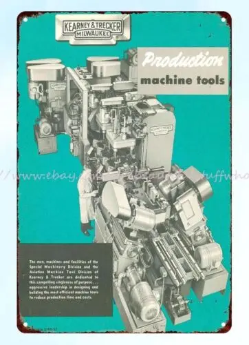 1956 Production Machine Tools Catalog cover metal tin sign wall tin