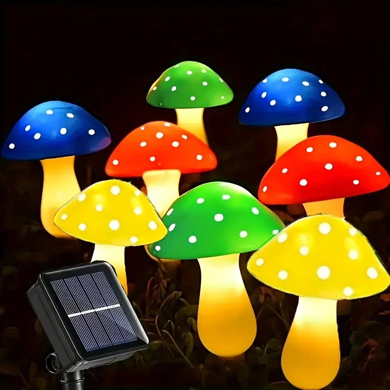 

8-Pack Solar Mushroom Lights for Garden Decor Waterproof Outdoor Large Mushroom Lamp Solar Fairy Light for Christmas Yard Lawn