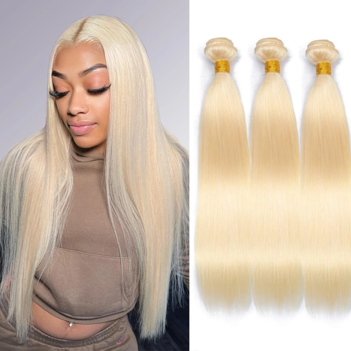 

1/3/4 шт. 613 пучки светлых прямых волос бразильские человеческие волосы Remy для наращивания медовые предложения 34 36 38 40 дюймов