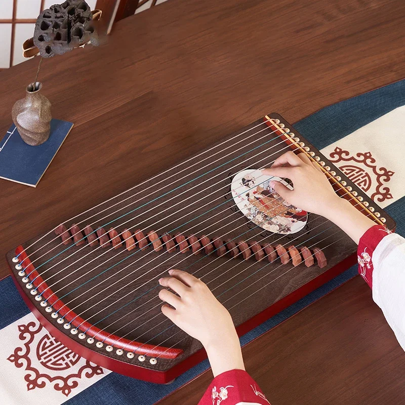 Portable Mini Guzheng 21 Strings Professional Finger Trainer Beginner Small Guzheng Musical Instruments with Accessories Gifts