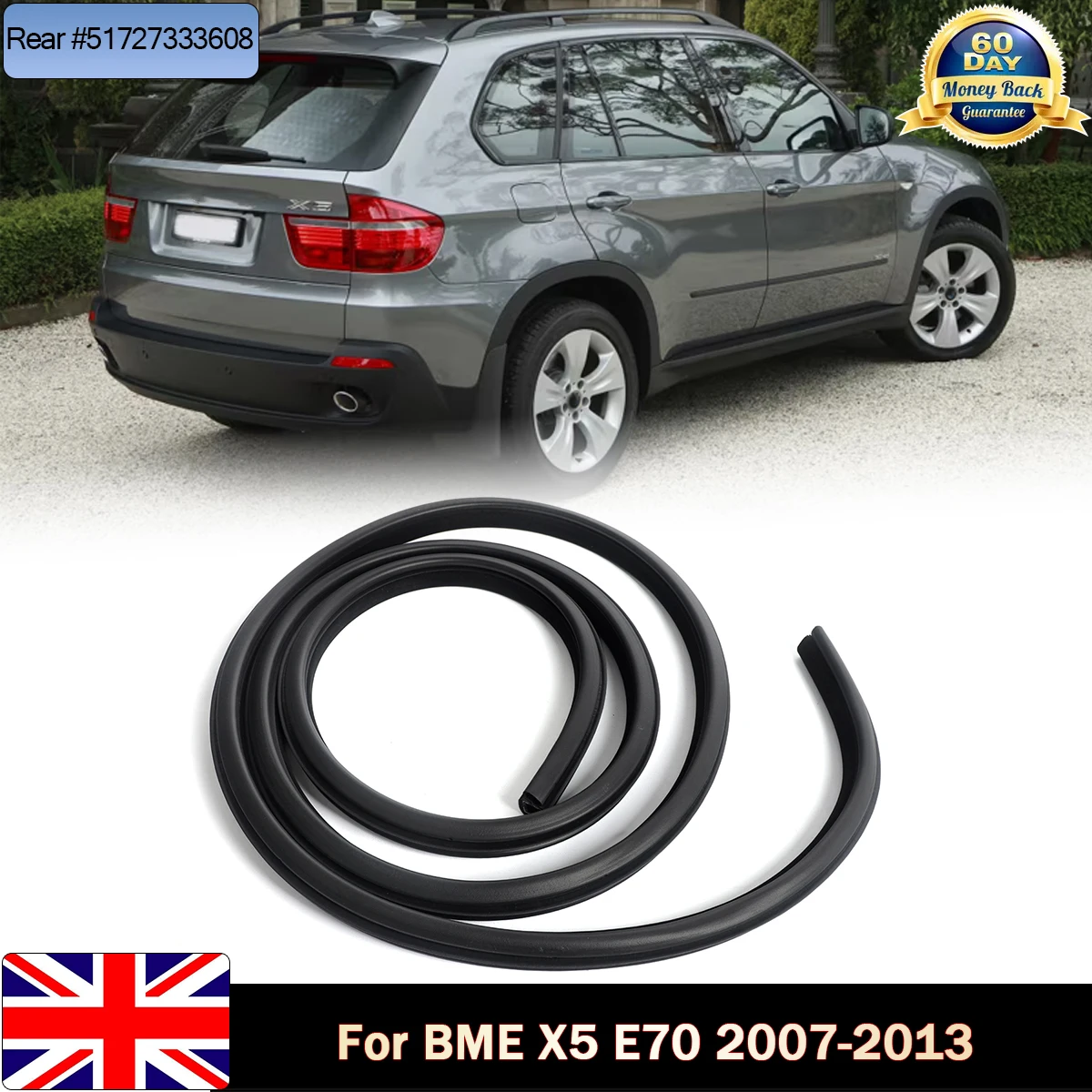 For BMW X5 E70 Edge Protection Rubber Seal Rear Door Seal Interior Parts Auto Seals 2007 2008 2009 2010 2011 2012 2013