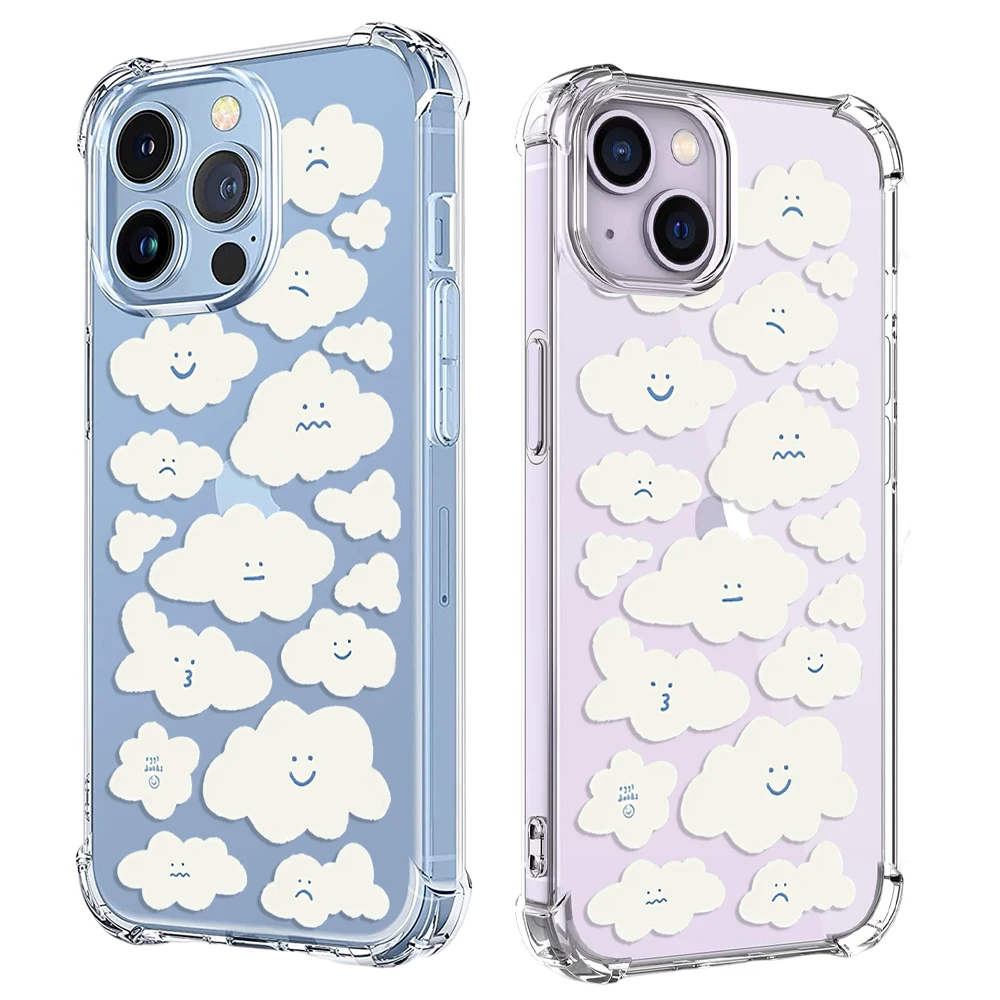 Smiling Flowers White Clouds Phone Case For Xiaomi Mi 8 9 10 10T 11 11T 12 12T 13 Lite Pro 12S Ultra Soft Clear TPU Back Cover image 2