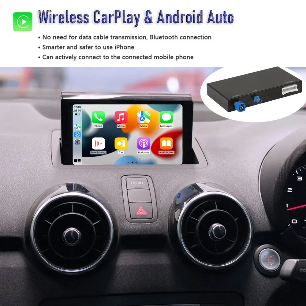 For Audi A1 (8X) 2012-2018 RMC System Wireless CarPlay Android Auto Modules Kit Car Radio Connectivity For Music Podcasts