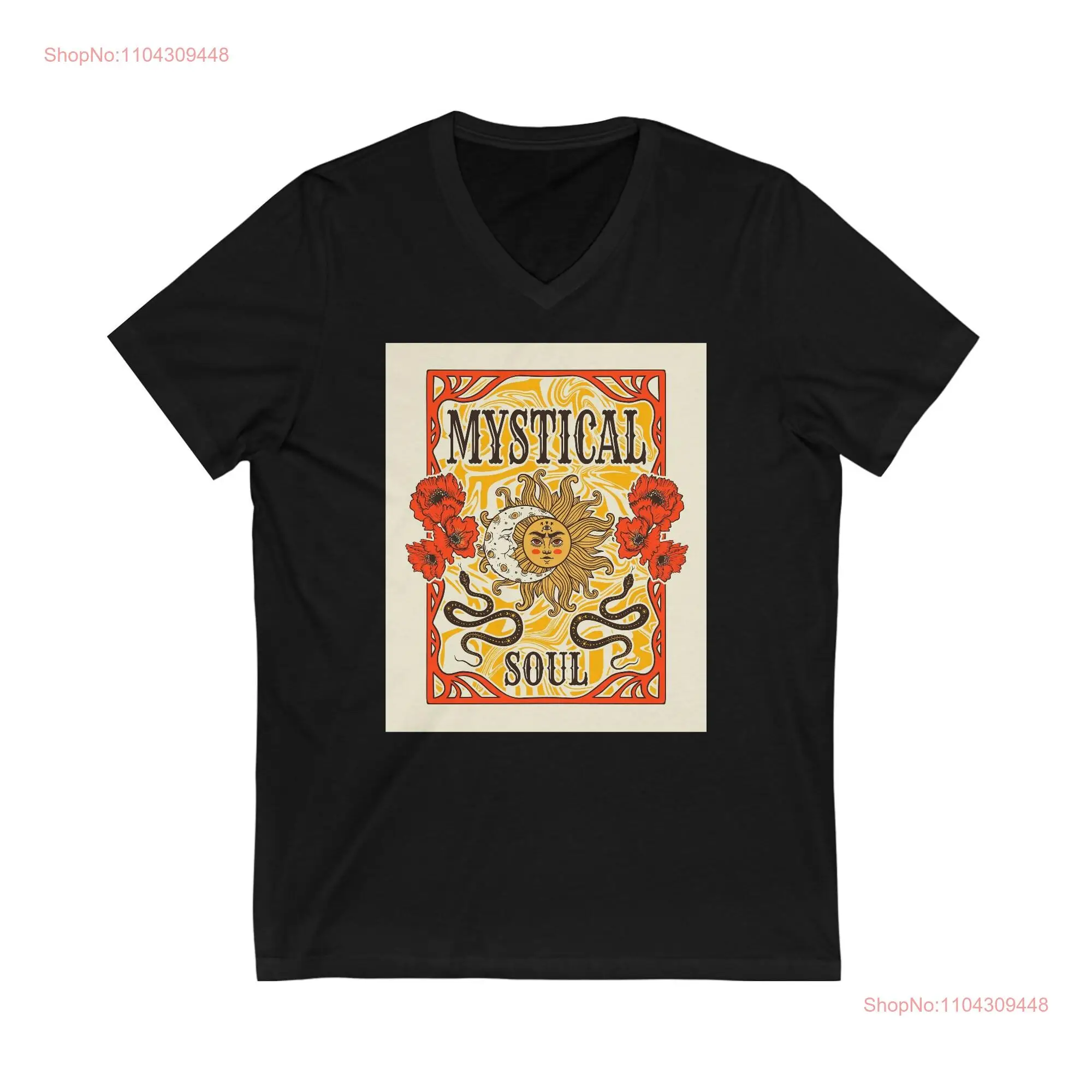 Mystical Soul Sun Moon T Shirt Poppies Snakes Celestial long or short sleeves