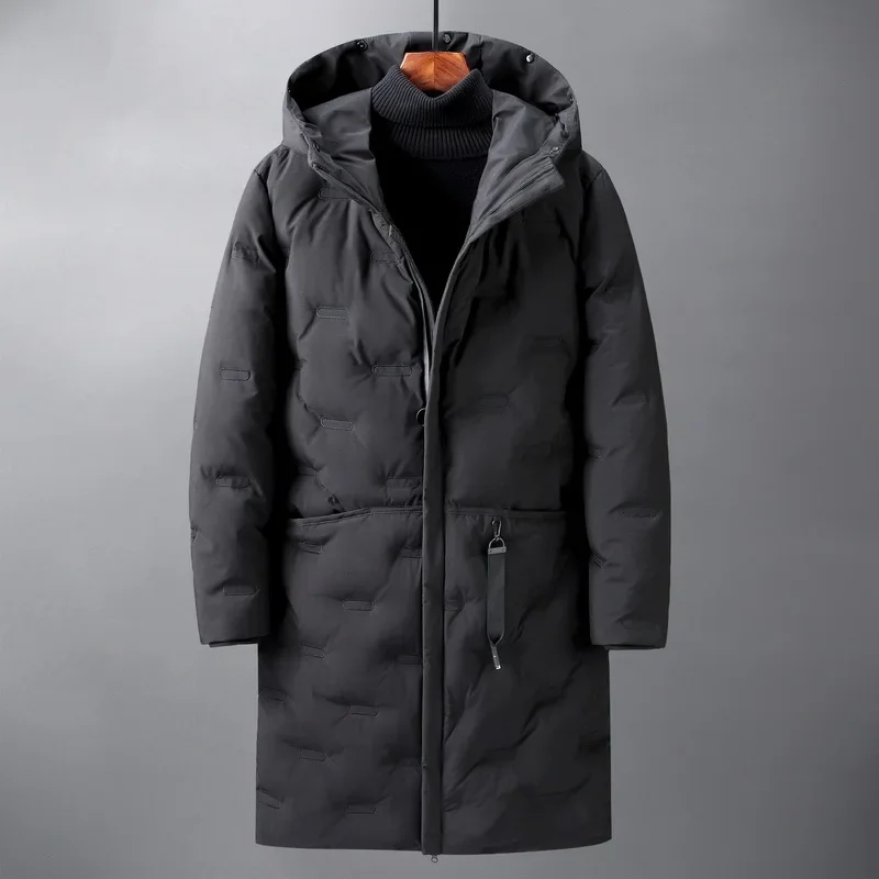 LIBIELIY Winter Men's Casual Long Parkas Thick Warm Hooded Windproof Parkas Jackets Men Outdoor Fashion Multi Pockets Outwear Co