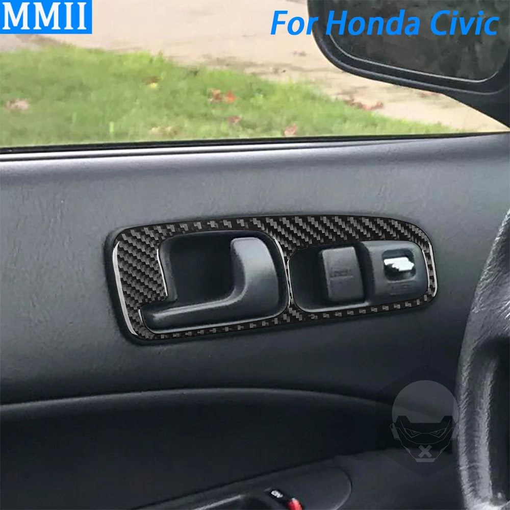 

For Honda Civic 1996 1997 1998 1999 2000 Carbon Fiber Inner Door Handle Switch Panel Trim Cover Car Interior Accessories Sticker